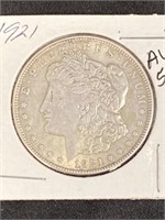1921 - Morgan Silver Dollar A.u.-58