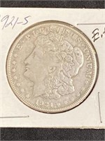 1921 - S - Morgan Silver Dollar E.f.