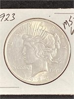 1923 - Peace Silver Dollar- Ms-61
