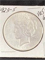 1923 - S - Peace Silver Dollar - Ms-61