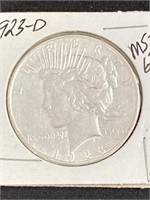 1923 - D - Peace Silver Dollar - Ms-63