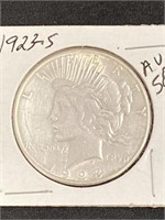 1923 - S - Peace Silver Dollar - A.u.58