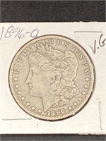 1896 - O - Morgan Silver Dollar, V.g.