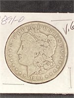 1891 - O - Morgan Silver Dollar, V.g