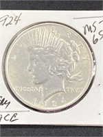 1924 - Peace Silver Dollar-ms-65