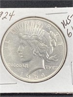 1924 - Peace Silver Dollar Ms- 61