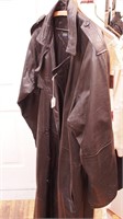 Men's black XL leather full-length coat