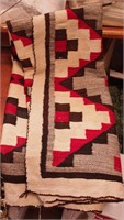 Native American-style blanket in red, cream