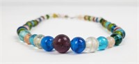 French Hand Cut Indian Glass Trade Bead Necklace