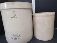 One Imperial #3 Crock & One No Markings