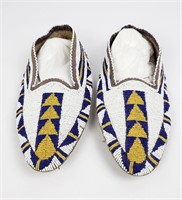 Early Cree Indian Fully Beaded Moccasins