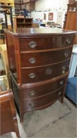 ANTIQUE MAHHOGANY CHEST OF 5 DRAWERS
