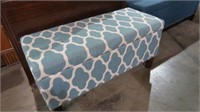 UPHOLSTERED LIFT TOP STORAGE OTTOMAN