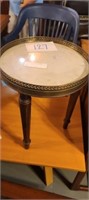 Vintage Marble Top Stand With Wood Ring