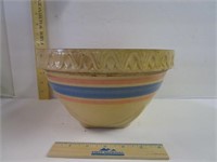 Stone Ware Pink & Blue Band Mixing Bowl - does