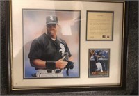 Frank Thomas baseball framed picture as is