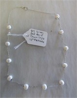 925 Silver Real Pearl Chain Style 18" Necklace