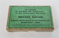 Sharps Rifle .45 Patched Bullet 2 7/8 Shell Box
