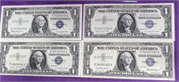 LOT OF 4 SILVER CERTIFICATES (3)