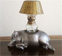 814 - PIG OIL LAMP: HEAVY