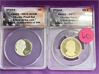 LOT OF 2 FIRST STRIKE PROOF SET COINS  (60)