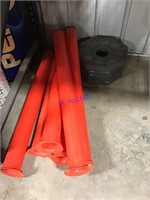 6 traffic pilons with weights