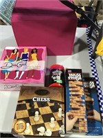 Games in pink tote