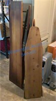 TWO ALL WOOD IRONING BOARDS