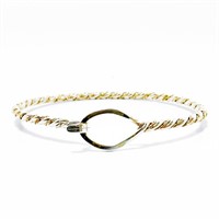 Handwrought Two-Tone Silver Cable Bangle