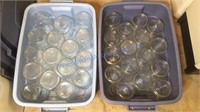 TWO TOTES OF WIDE MOUTH QUART JARS