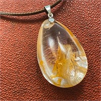 20" Polished Natural Agate Cord Necklace