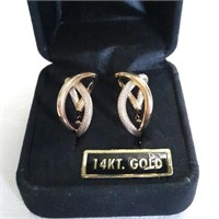 14K Gold Earrings in Box