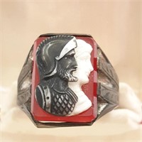 Sterling Ring w/ Roman Soldier / Citizen