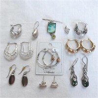 .925 Silver Earrings - 6 Pairs +