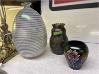 Lot: 3 Pcs.: Art Glass Vases.