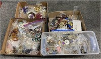Large Lot: Several Boxes of Costume Jewelry.