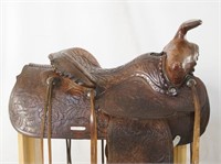 Edward H. Bohlin Leather Tooled Western saddle