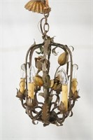 Floral Wrought Iron 6-light hanging chandelier