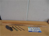 Vintage Measuring /Yard Sticks , Can Opener +