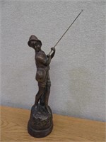 Vintage Brass Fisherman With Pole