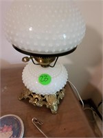 MILK GLASS HOBNAIL LAMP