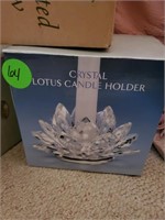 CRYSTAL LOTUS CANDLE AND LANTERN * NEW IN BOX