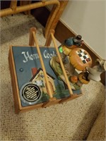 WOOD HOME COOKING STORAGE AND FIGURINE SET