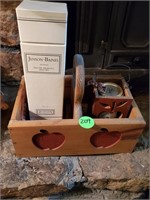 WOODEN BOX WITH MATCHES FOR FIREPLACE