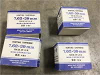 (4) Boxes of 7.62 x 39 Ammo