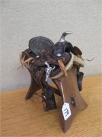 Mini Leather Saddle 7 1/2"  With Stand
