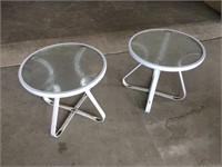 Pair of Glass Top Patio Tables