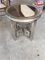 Round Mirror Top Lamp Table  ( 26" Diameter)