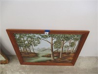 Picture (27" x 21") (Scene of Oak Tree and River)