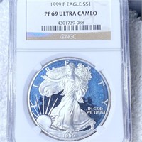 1999-P Silver Eagle NGC - PF 69 ULTRA CAMEO